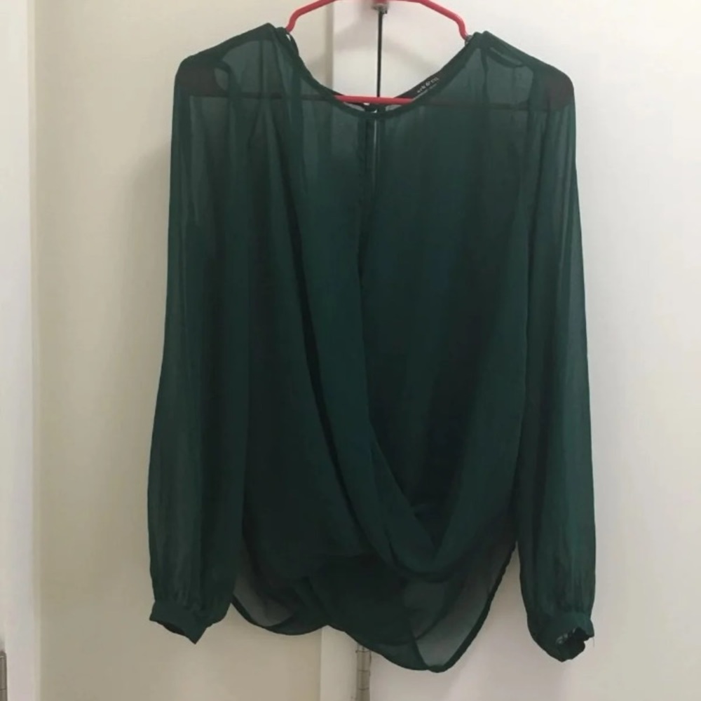 Green See Through Blouse